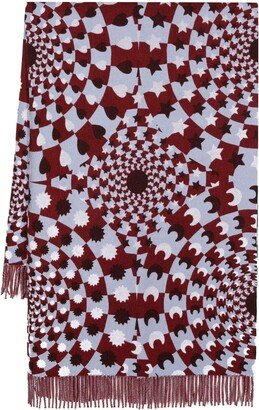 Star Pattern-Intarsia Knit Scarf