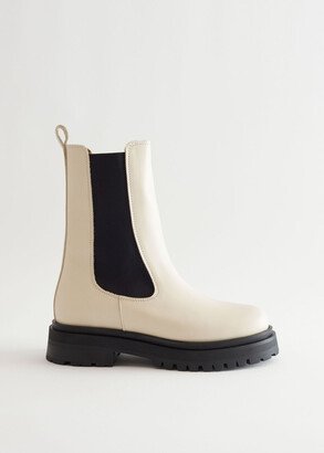 Chunky Chelsea Leather Boots-AA