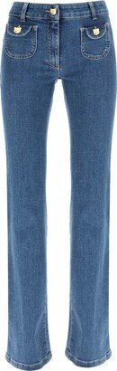 Bootcut Jeans With Teddy Bear Buttons-AA