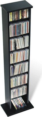 Slim Multimedia Storage Tower Black