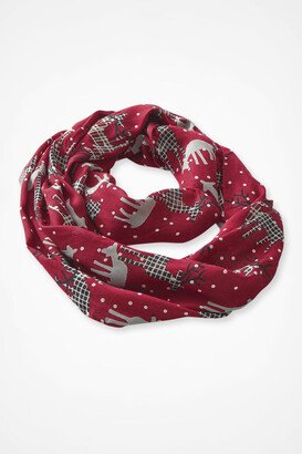 Women's Dashing Through the Snow Infinity Scarf - Dover Red