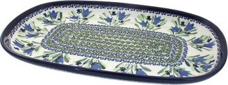 Blue Rose Pottery Blue Rose Polish Pottery Blue Tulip Rectangular Platter