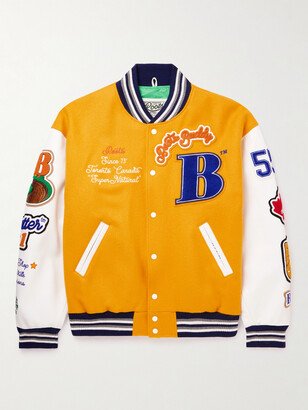 Better™ Gift Shop + Roots Gallery and Gift Shop Wool-Blend Felt and Leather Varsity Jacket-AA