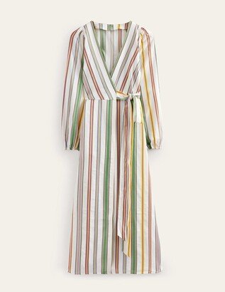 Stripe Maxi Wrap Dress