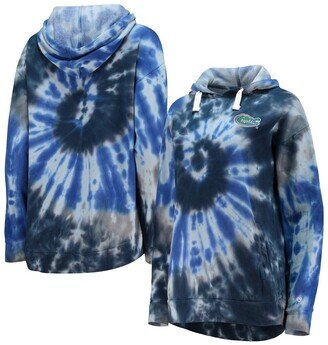 Women's Royal Florida Gators Slow Ride Spiral Tie-Dye Oversized Pullover Hoodie