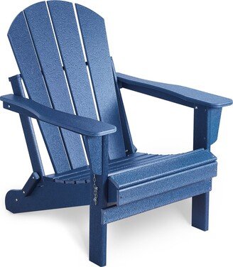 Folding Adirondack Chair Outdoor, Poly Lumber Weather Resistant Patio Chairs for Garden, Deck, Backyard, Lawn Furniture