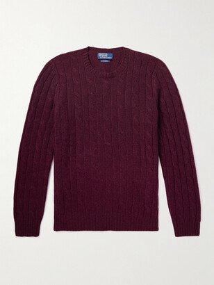 Logo-Embroidered Cable-Knit Cashmere Sweater