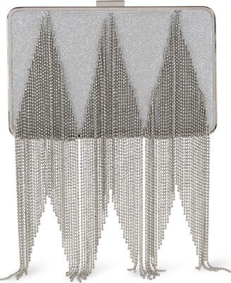 Woman's Gabriella Diamond Cut Chain Fringe Box Clutch Bag