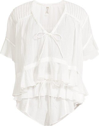 Daydreamer 2-Piece Ruffled Cotton Sleep Set