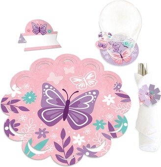 Big Dot Of Happiness Beautiful Butterfly Baby Shower Birthday Charger Chargerific Kit Setting for 8