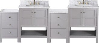 BATHLET 100 inch Combine Bathroom Vanity with Open Shelf