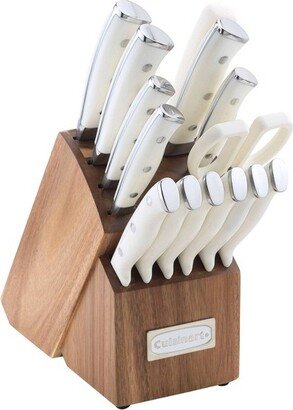 Classic 15pc White Triple Rivet Knife Block Set - C77WTR-15P2