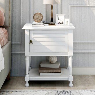 Versatile Nightstand with USB Charging Design, White