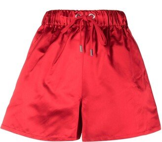 SA SU PHI Drawstring-Waist Satin Shorts