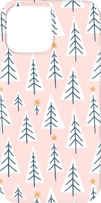 Custom Iphone Cases: Christmas Forest On Pink Phone Case, Slim Case, Matte, Iphone 13 Pro Max, Pink