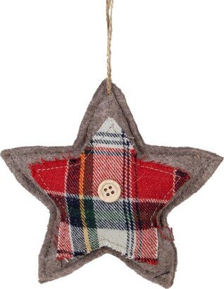 Northlight 4.5 Plaid Star Shaped Plush Christmas Ornament