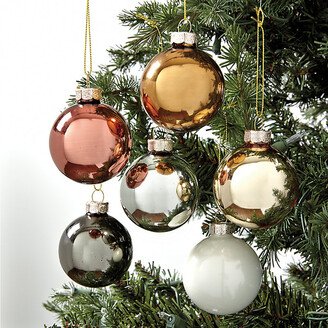 Mixed Metals Glass Ornaments - Set of 12 100mm