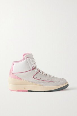 Air Jordan 2 Retro Canvas-trimmed Suede High-top Sneakers - Pink