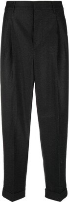 Pleated Virgin Wool Tapered Trousers