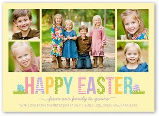 Easter Cards: Ornate Eggs Easter Card, Yellow, Standard Smooth Cardstock, Square