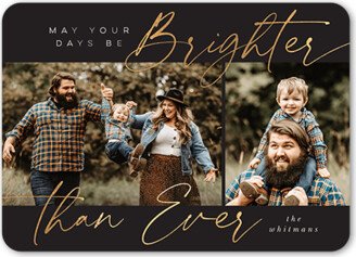 Holiday Cards: Brighter Than Ever Holiday Card, Grey, 5X7, Holiday, Matte, Signature Smooth Cardstock, Rounded