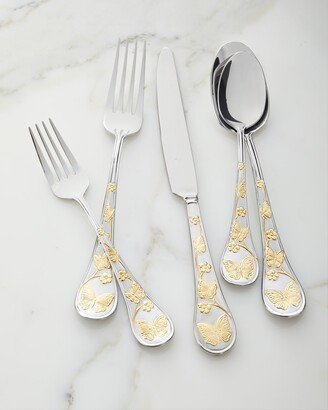 20-Piece Gold Accent Butterfly Flatware Set