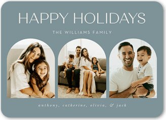 Holiday Cards: Modern Arches Holiday Card, Blue, 5X7, Holiday, Matte, Signature Smooth Cardstock, Rounded