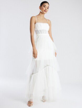 Oly Tiered Ruffle Tulle Evening Gown-AA
