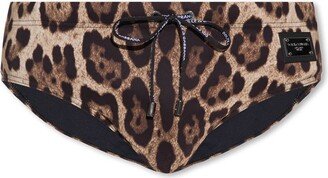 Leopard Printed Swim Briefs