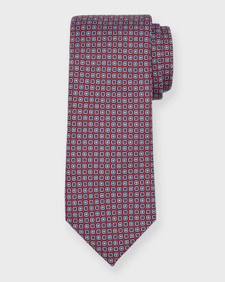 Men's Printed Micro-Boxes Silk Tie