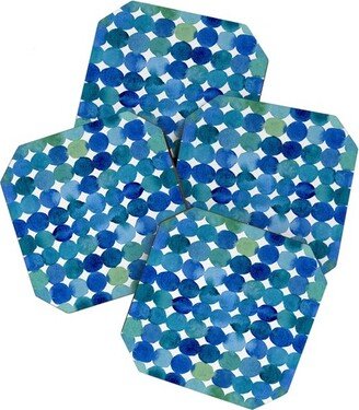 Angela Minca Watercolor dot pattern Set of 4 Coasters