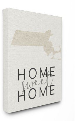 Home Sweet Home Massachusetts Typography Canvas Wall Art, 24 x 30