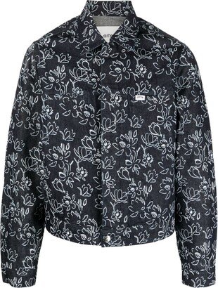 ARTE Jones floral-embroidered denim jacket