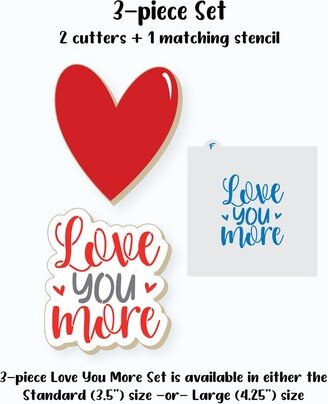 Valentines Cookie Cutters | Love You More Cutter Set Heart Plaque