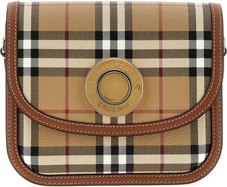 Small Elizabeth Checked Foldover-Top Crossbody Bag