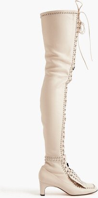 Sr1 Studded Stretch-Leather Thigh Boots