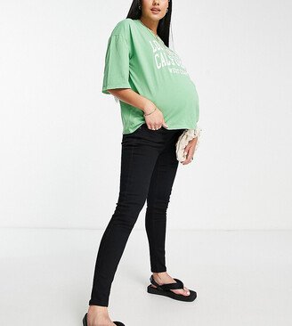 Topshop Maternity under bump Jamie jeans in black-AA