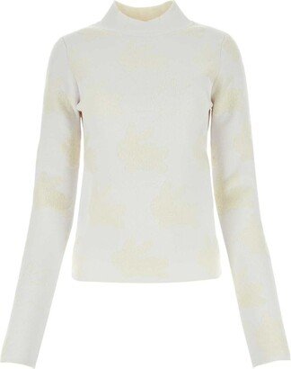 Allover Bunny Turtleneck Knit Jumper