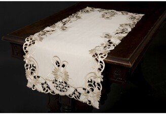 Delicate Daisy Embroidered Cutwork Table Runner, 15