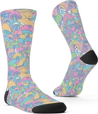 Socks: Magical Mushroom World - Pastel Custom Socks, Multicolor