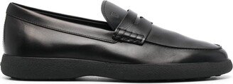 Round-Toe Leather Loafers