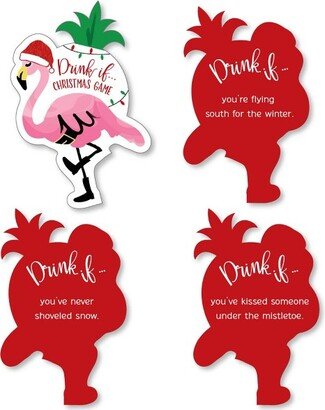 Big Dot of Happiness Drink If Game - Flamingle Bells - Tropical Flamingo Christmas Party Game - 24 Count