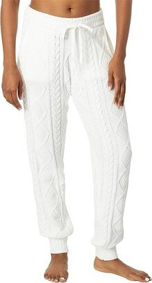 Cable Crew Knit Joggers (Ivory) Women's Pajama