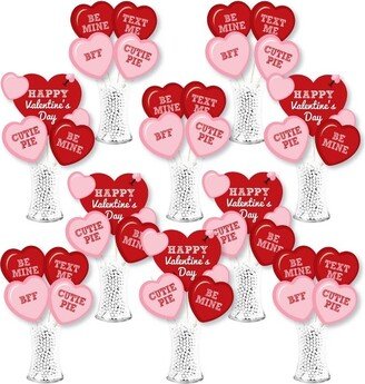 Big Dot of Happiness Conversation Hearts - Valentine's Day Party Centerpiece Sticks - Showstopper Table Toppers - 35 Pieces