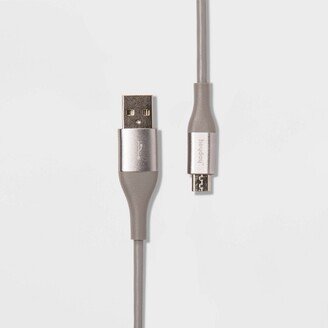 6' Micro-USB to USB-A Round Cable Cool Gray/Silver