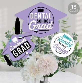 Big Dot of Happiness Dental School Grad - Dentistry and Hygienist Graduation Party Centerpiece Sticks - Table Toppers - Set of 15