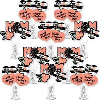 Big Dot of Happiness Best Mom Ever - Mother's Day Party Centerpiece Sticks - Showstopper Table Toppers - 35 Pieces