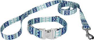 Country Brook Petz Premium Snowy Pines Dog Collar and Leash (1 Inch, Large)