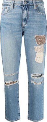 Patchwork Mid-Rise Jeans