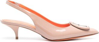 53mm Slingback Patent Leather Pumps